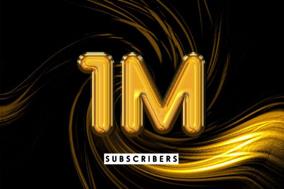 1m Subscribers Editable Text Effect