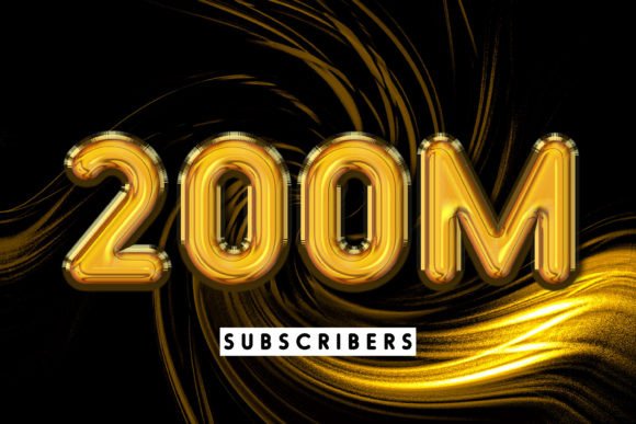 200m Subscribers Editable Text Effect