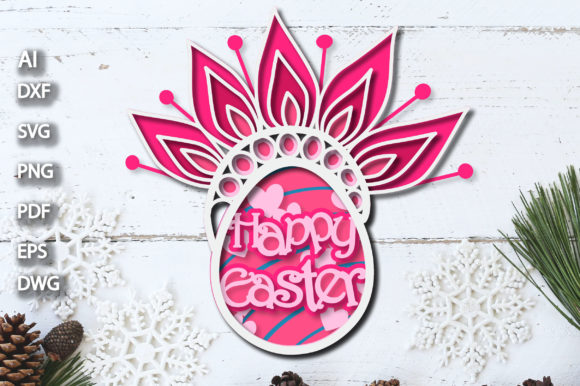 3D Multilayered Happy Easter Egg