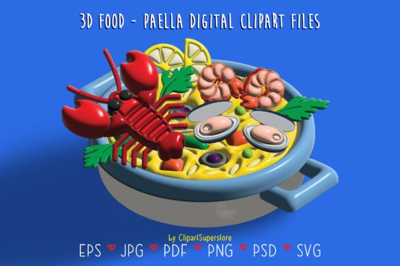 3D Paella SVG PNG PSD Files: A Creative Resource for Digital Designers