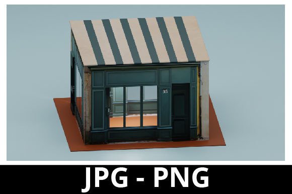 3D Rendered Store Front Perfect for Desi