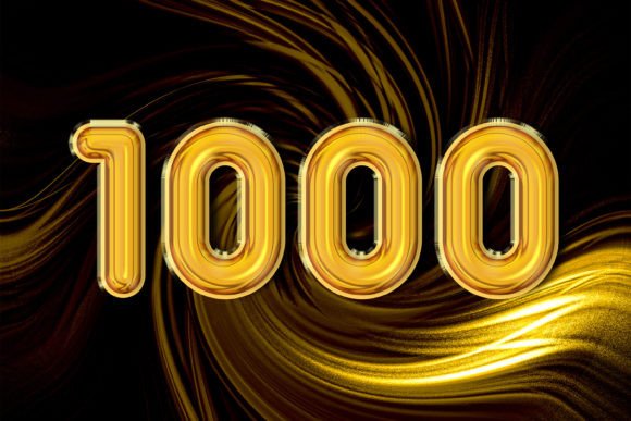 3D Rendering Alphabet Gold Number 1000: A Versatile Design Solution
