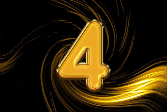 3d Rendering of Alphabet Gold Number 4: A Versatile Design Tool for Creatives