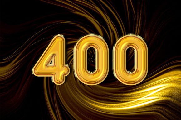 3D Rendering of Alphabet Gold Number 400