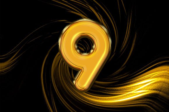 3d Rendering of Alphabet Gold Number 9: A Strategic Design Tool for Modern Creatives