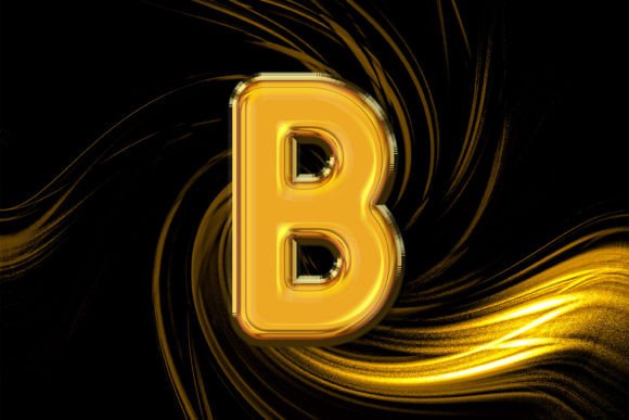3D Rendering of Gold Alphabet B Letter: A Versatile Design Tool for Creatives