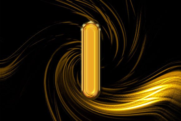 3D Rendering of Gold Alphabet I Letter