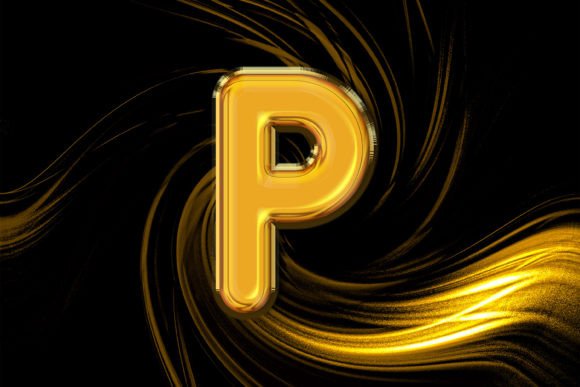 3D Rendering of Gold Alphabet P Letter: A Versatile Design Solution