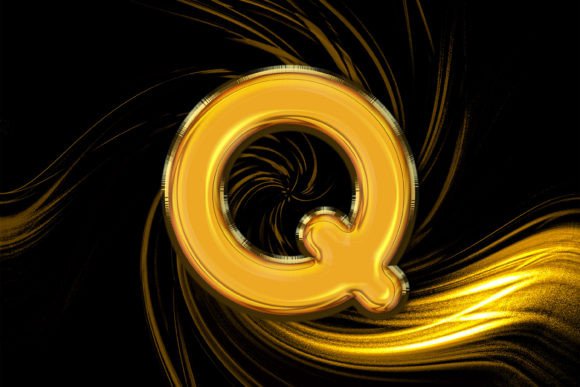 3D Rendering of Gold Alphabet Q Letter: A Versatile Design Tool for Modern Creatives