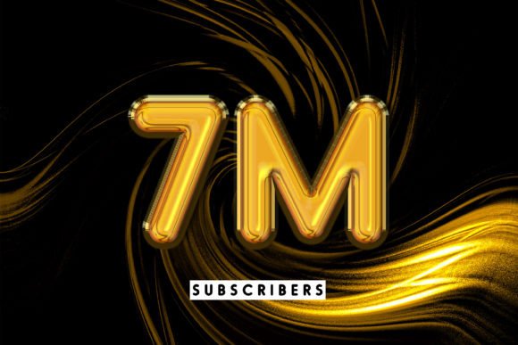 7m Subscribers Editable Text Effect