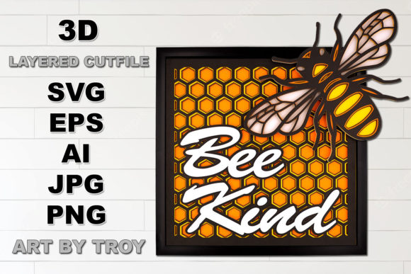 Bee Kind BeeHive 3D Layered Shadowbox