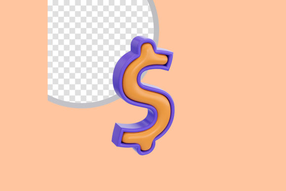 Cartoon Look Dollar Sign Icon 3d Render