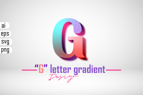 Colorful 3D Gradient Effect Letter “G” for Creative Projects