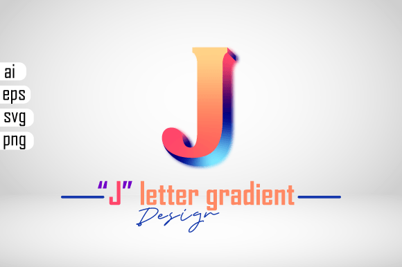 Colorful 3D Gradient Effect Letter “J” for Creative and Commercial Use