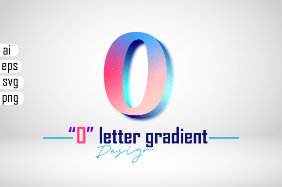 Colorful 3D Gradient Effect Letter “O” for Modern Design Projects