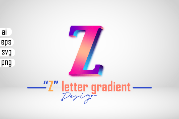 Colorful 3D Gradient Effect Letter “Z” for Creative Projects