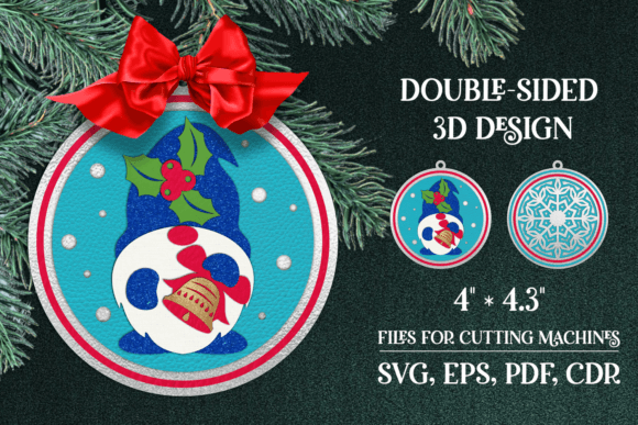 Gnome with Bell Christmas Ornament: A Creative and Versatile Digital Design