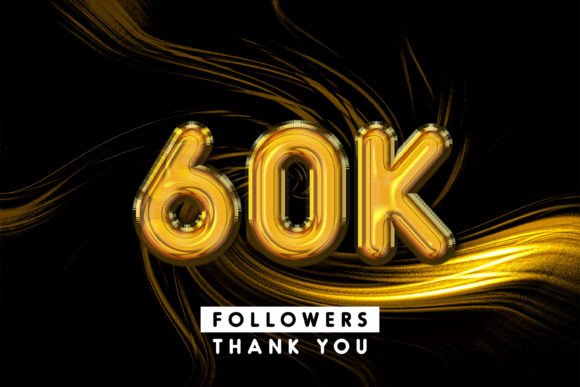 Thank You 60k Followers 3d Text Effect