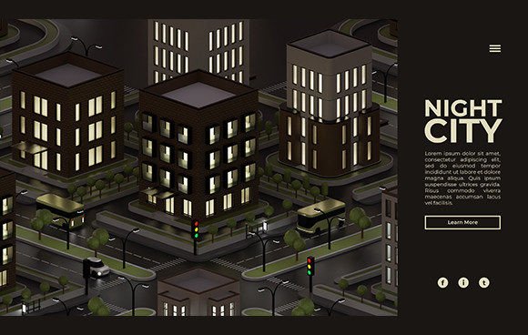 Web Page Template with Night City: A Creative Tool for Modern Designers